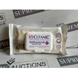160 X BRAND NEW PACKS OF 40 CLEANIC ANTIBACTERIAL TRAVEL PACK WIPES (PLEASE NOTE PAST EXPIRY) R3-2