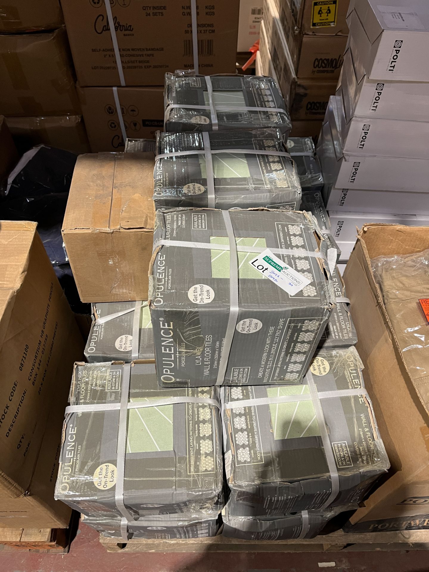 7 X BRAND NEW PACKS OF OPULENCE GREEN PORCELAIN TILES 0.95M2 PER PACK R18-7