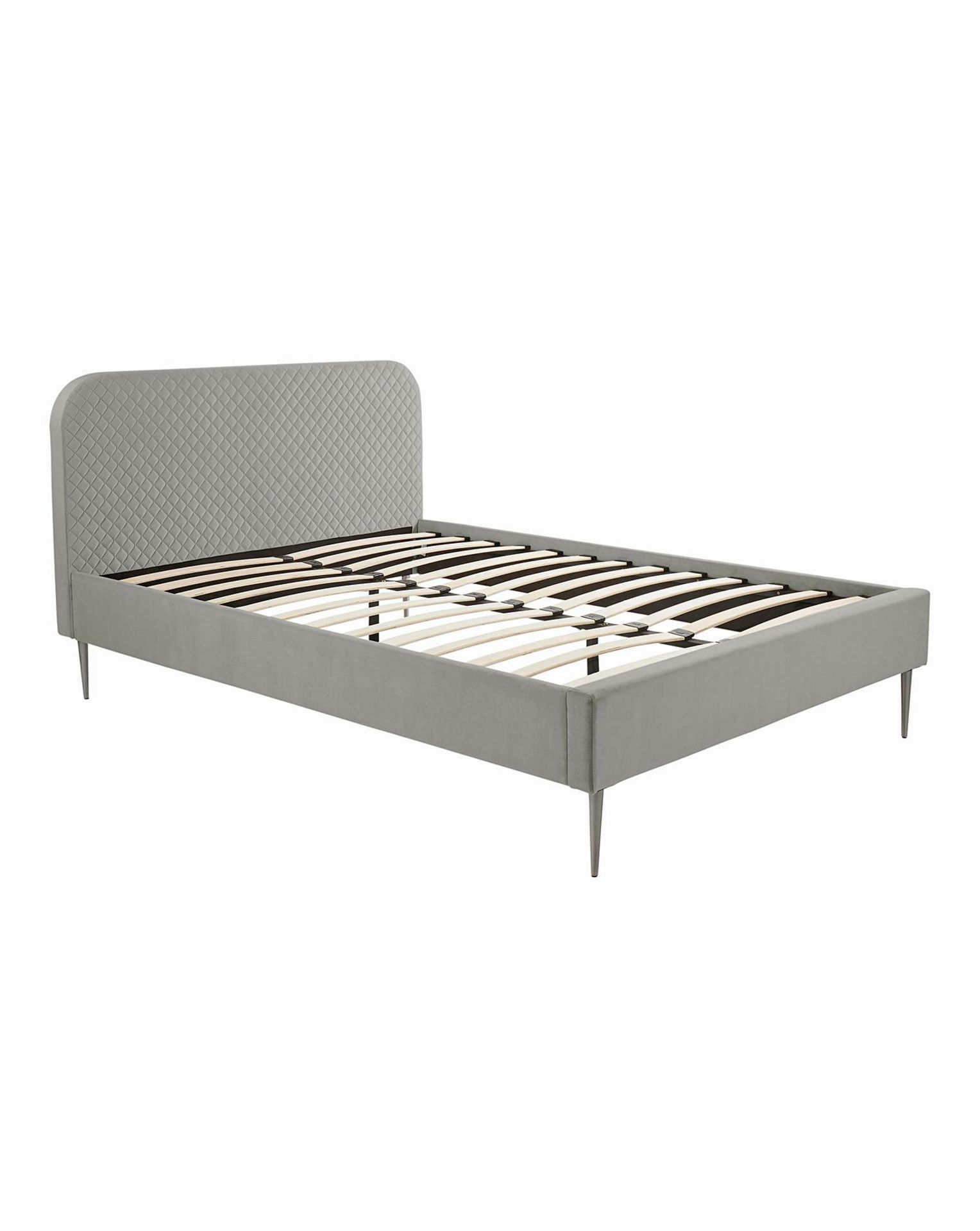 BRAND NEW ARDEN Quilted DOUBLE Bed Frame. PEWTER. RRP £339 EACH. The Arden Quilted Bed is the - Bild 2 aus 2