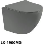 NEW & BOXED KARCENT Rimless Wall Hung Toilet MATT GREY. This Rimless Matt Grey wall-hung toilet