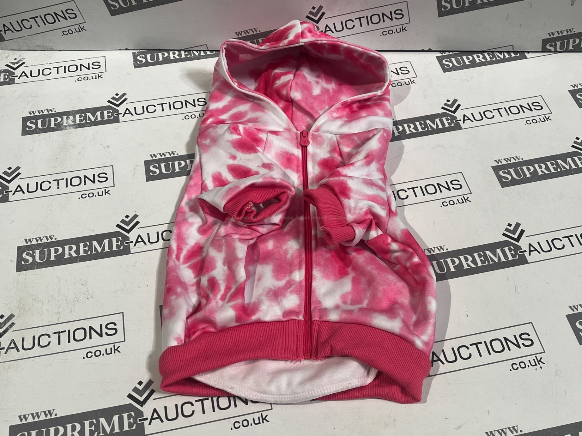 16 X BRAND NEW FRENCHIE BULLDOG PREMIUM PINK TIE DYE HOODIES SIZE LARGE RRP £42 EACH R6-6