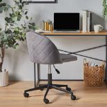 2 X Brand New Grey Velvet Office Chair (3000315), Velvet Office ChairMake working from home a