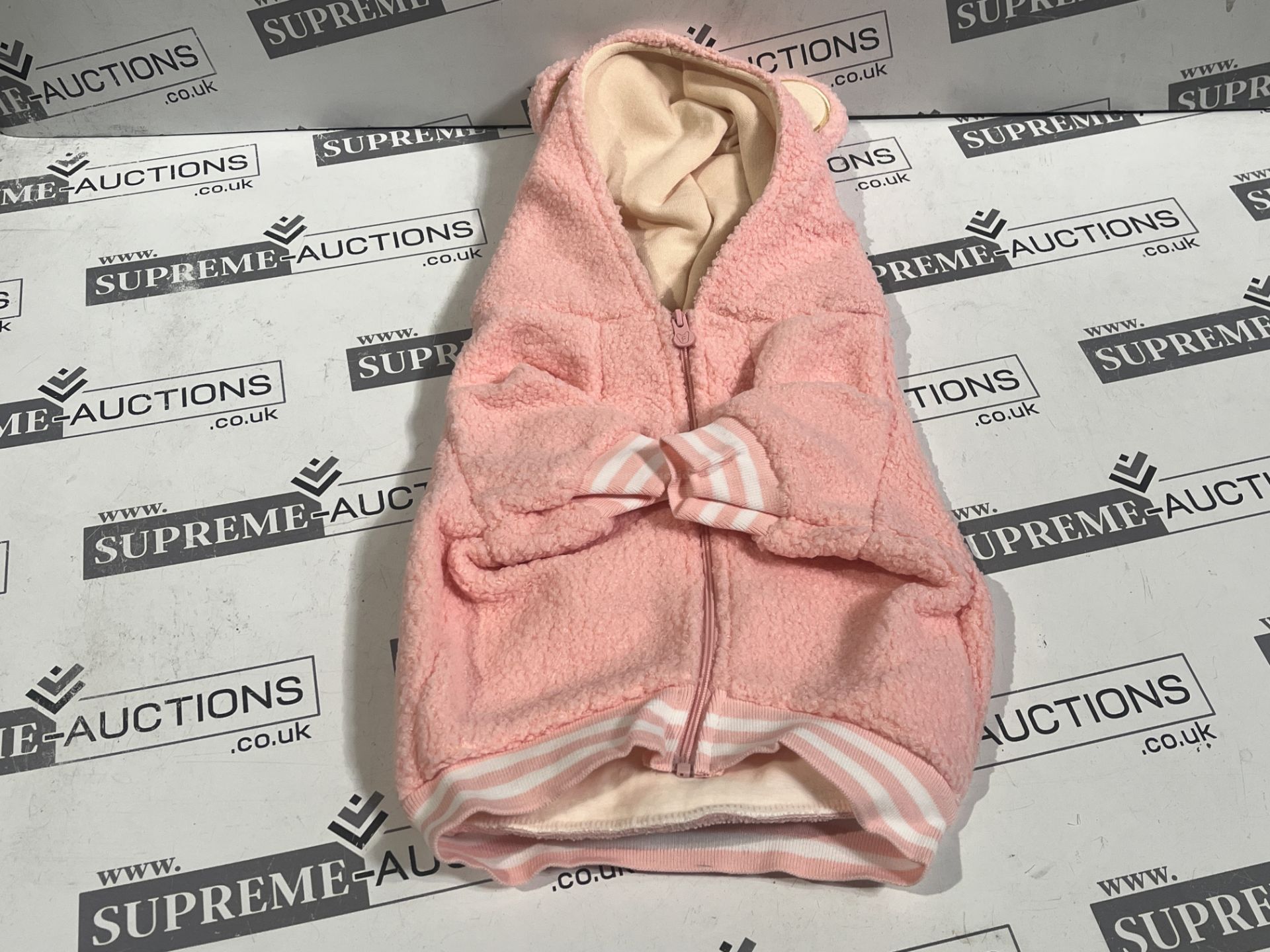 16 X BRAND NEW FRENCHIE BULLDOG PREMIUM PINK BEAR HOODIES SIZE LARGE RRP £42 EACH R6-6