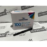 6 X BRAND NEW PACKS OF 100 SLIM BLACK DRYWIPE MARKER PENS R18-8