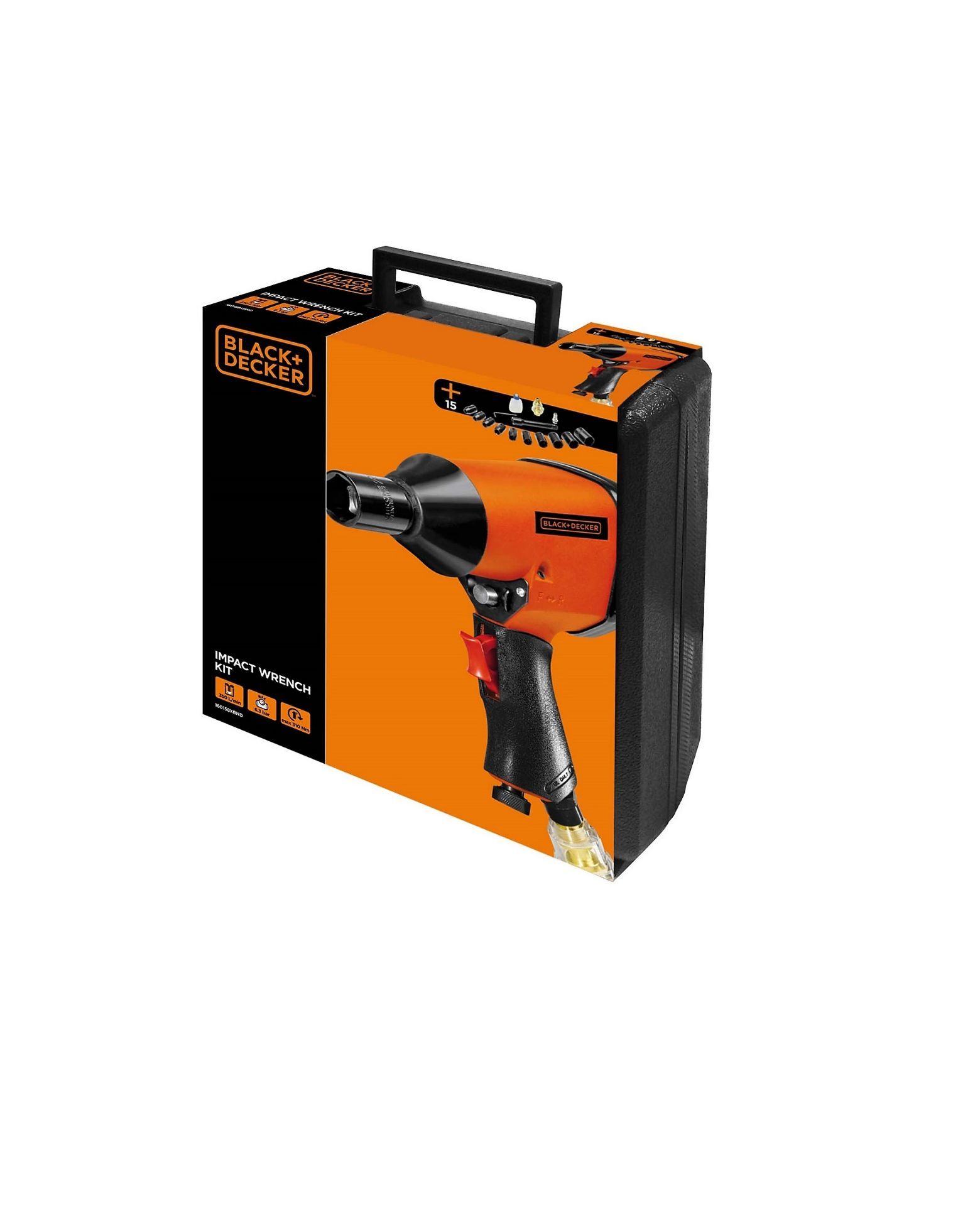 2 X Brand New Black & Decker Impact Wrench Kit, • 1/2 inch Impact wrench • 10 Impact Sockets (9,10,