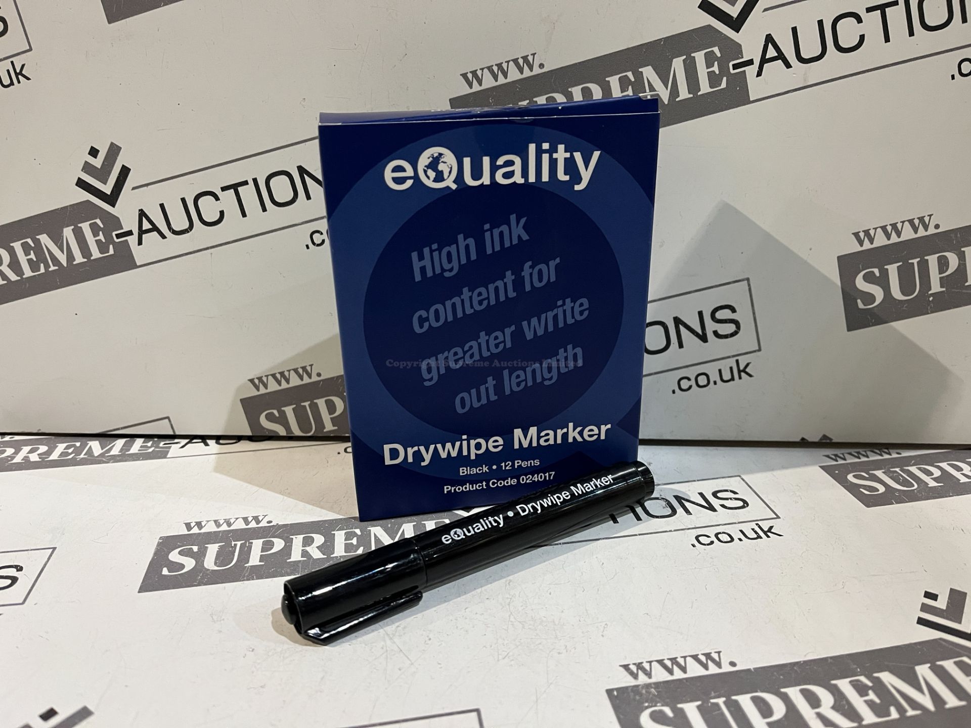 40 X BRAND NEW PACKS OF 12 EQUALITY BLACK DRYWIPE MARKER PENS R18