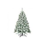4.5ft Snow Flocked Hinged Pine Foldable Christmas Tree. - R13.15. The tree, crafted with 400 snow