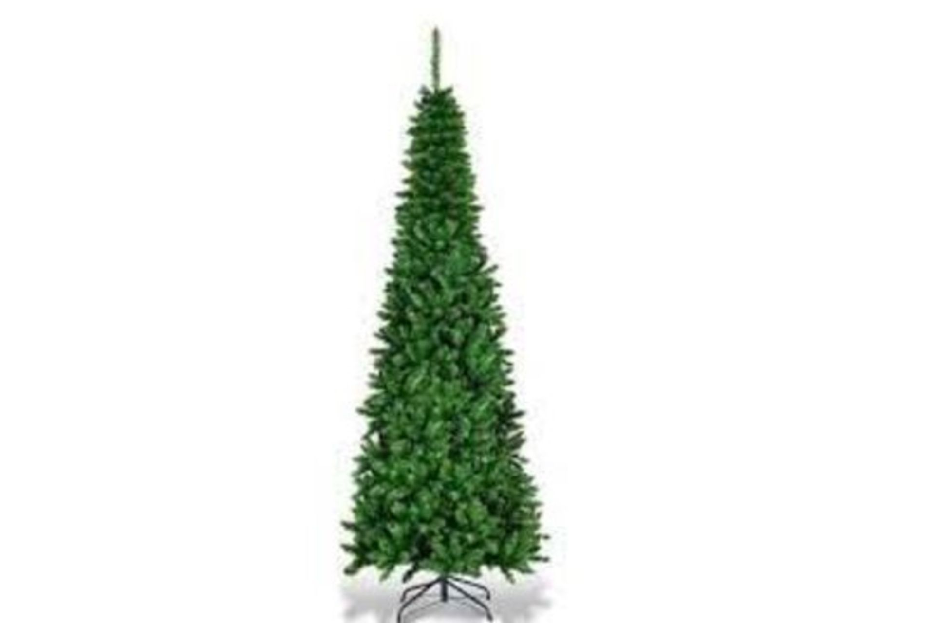 Pre-lit Artificial Pencil Christmas Tree 6.5 FT Xmas Decoration 250 White Lights. - R13.12.