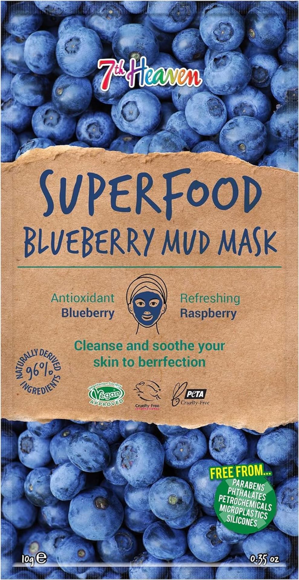 184 X BRAND NEW 7TH HEAVEN SUPERFOOD BLUEBERRY MUD MASKS 10ML PW