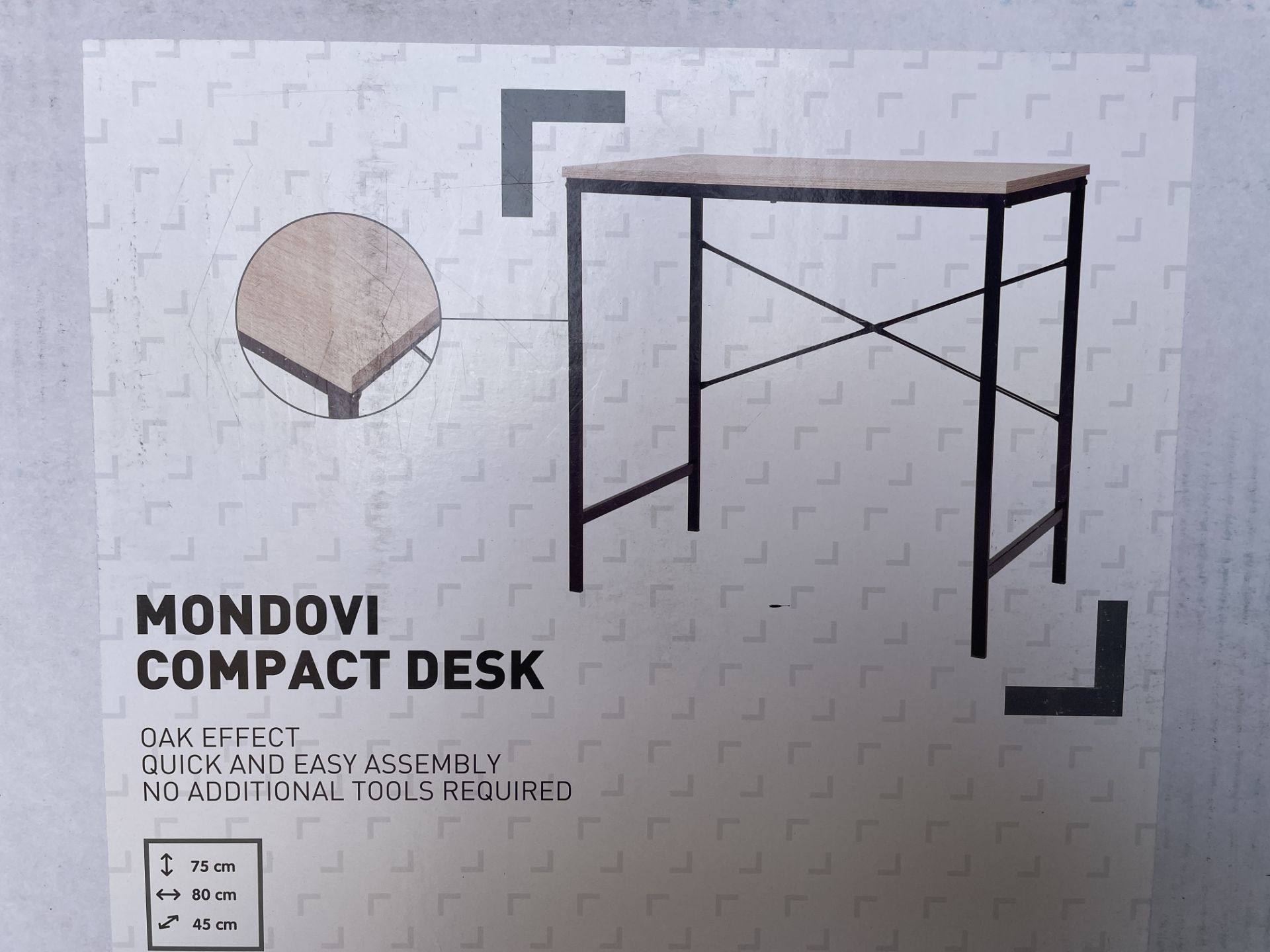 2 X BRAND NEW MONDOVI COMPACT MATT OAK EFFECT DESKS R5.1