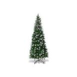 6 ft. Snow Flocked Unlit Artificial Pencil Christmas Tree. - R13.13.