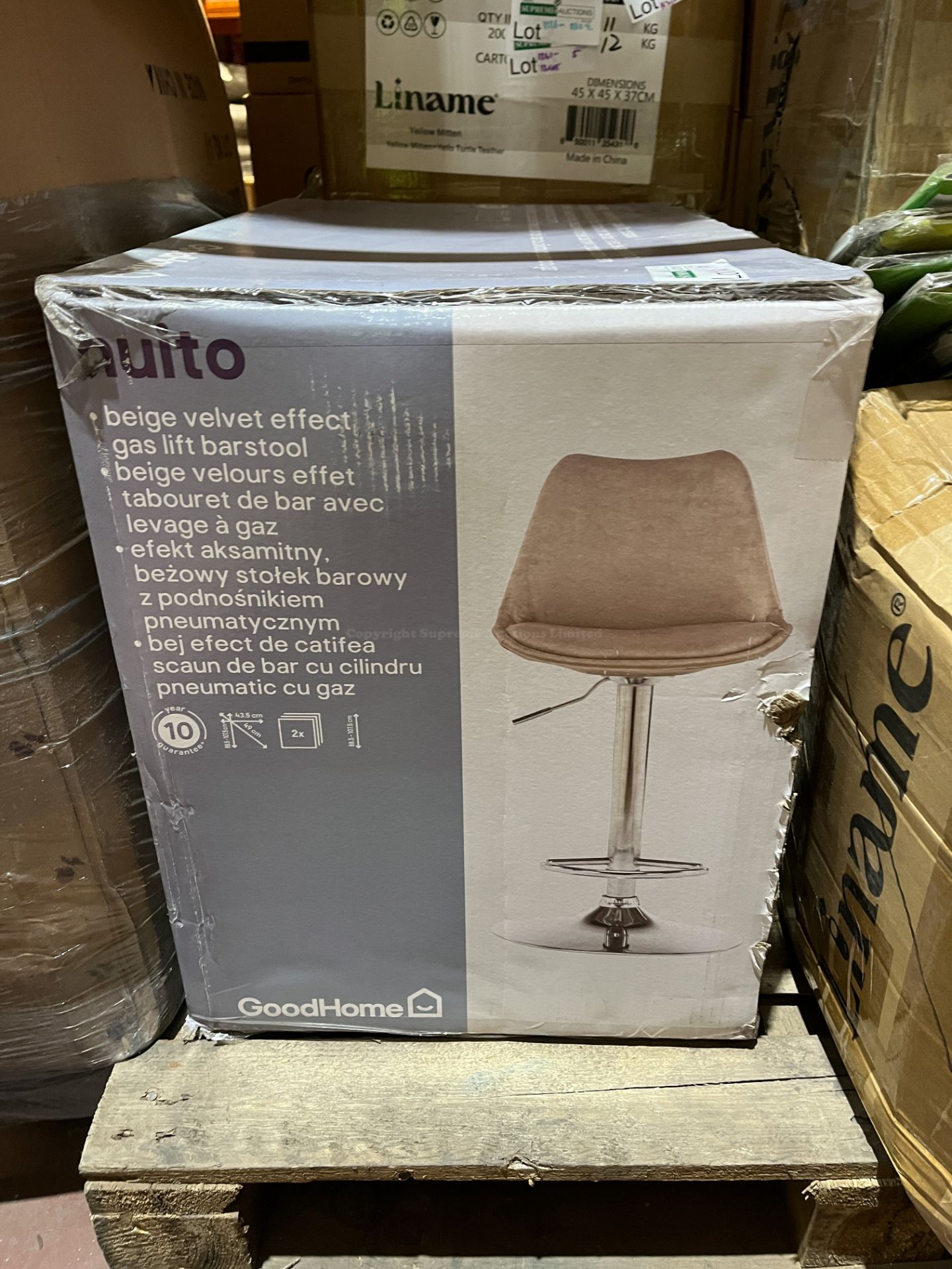 BRAND NEW BEIGE VELVET GAS LIFT BARSTOOL R11-14