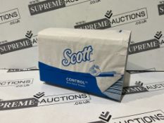 5 X BRAND NEW PACKS OF 15 240 SHEET SCOTT CONTROL BLUE HAND TOWELS R15-9