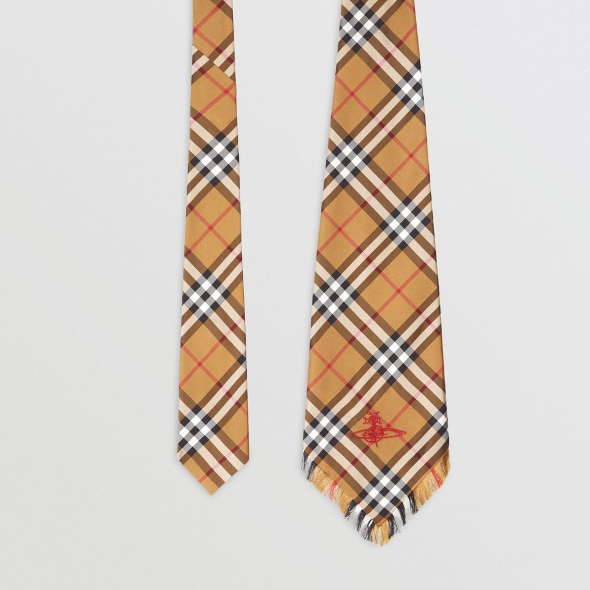 Genuine Burberry x Vivienne Westwood Giant Wide Cut Vintage Check Silk Tie. RRP £220. - Image 2 of 5