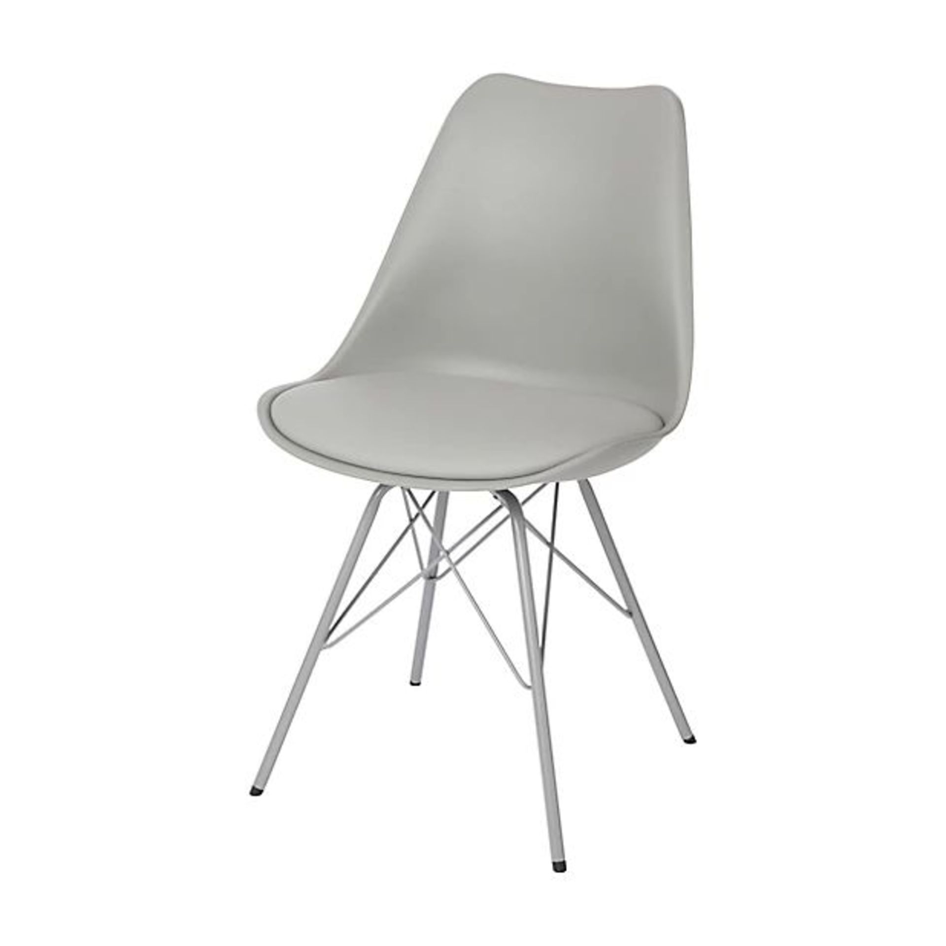 2 X BRAND NEW GREY FIXED LEG DINING CHAIRS R10-8