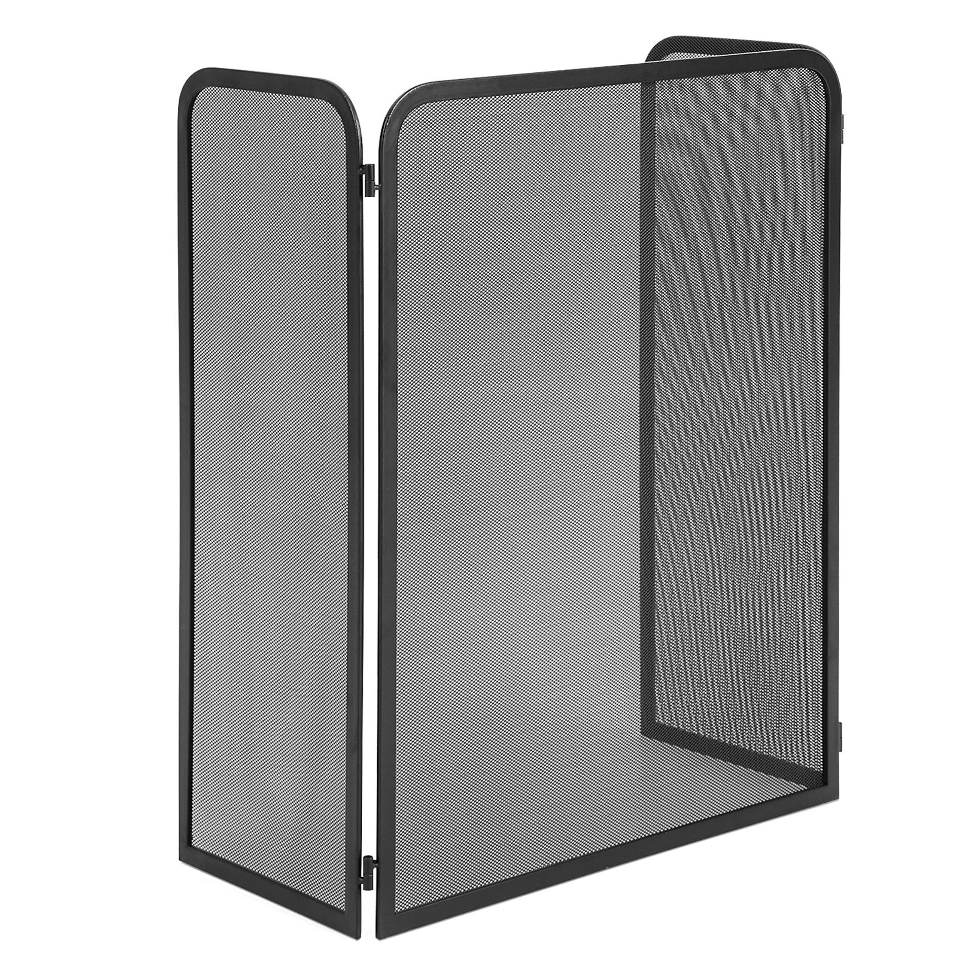 3-Panel Fireplace Screen with Flexible Hinges and Heavy-duty Metal Frame. - R13.5. Enhance the