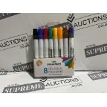 40 X BRAND NEW PACKS OF 8 ASSORTED DRYWIPE MARKER PENS R13-4