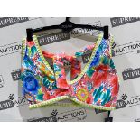 13 X BRAND NEW FIGLEAVES FLORAL SWIM TOPS SIZE 34E LPT