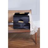 BRAND NEW Style Sisters PU Leather Storage with Bamboo Handles Black RRP £70 EACH DB (953930)