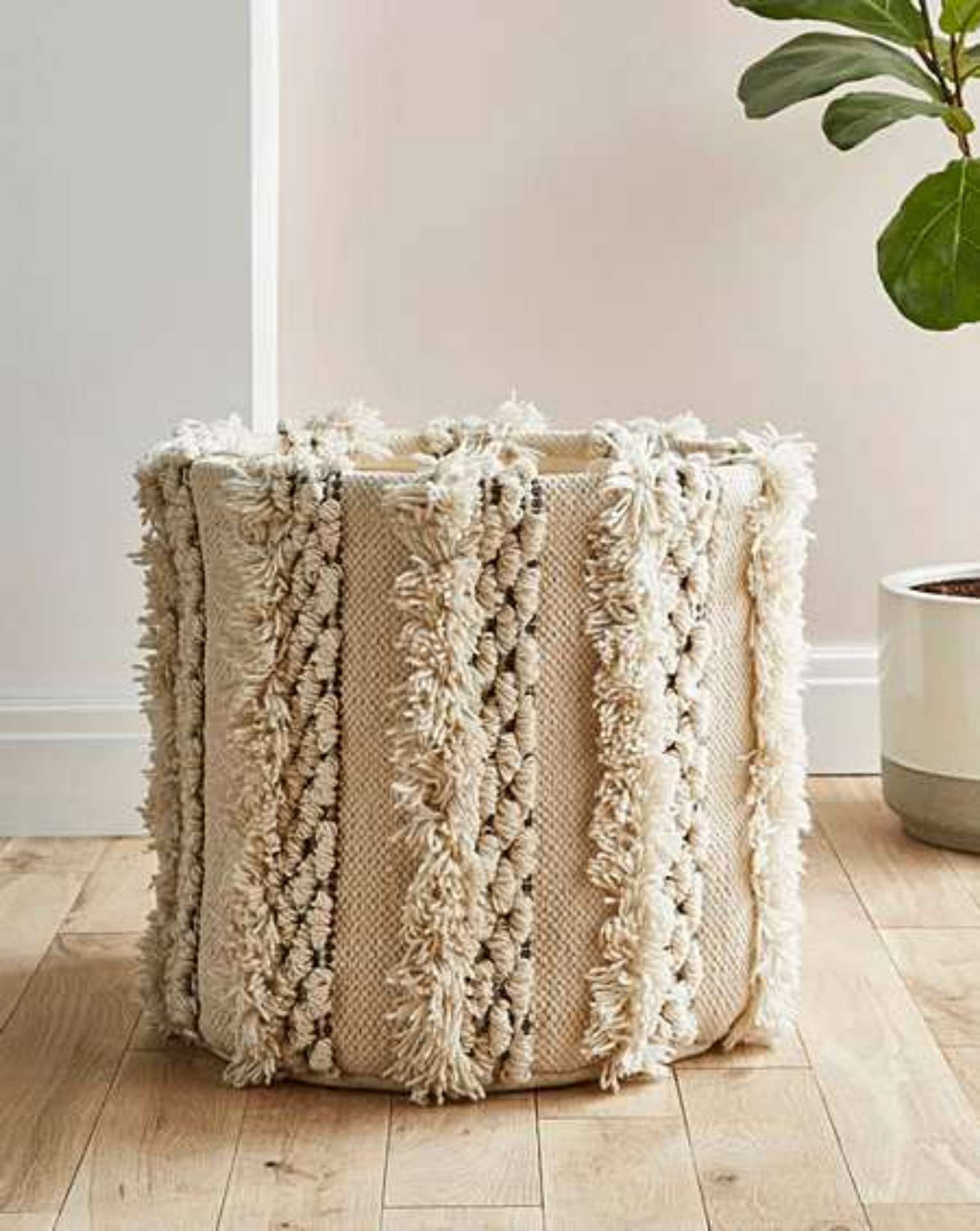 2x BRAND NEW LUXURY Embroidered Storage Basket. RRP £39 EACH. An attractive way to keep a space neat