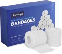 12 X BRAND NEW CALIFORNIA SETS OF 8 SELF ADHESIVE NON WOVEN BANDAGES 4 INCH X 5 YARD COHESIVE TAPE