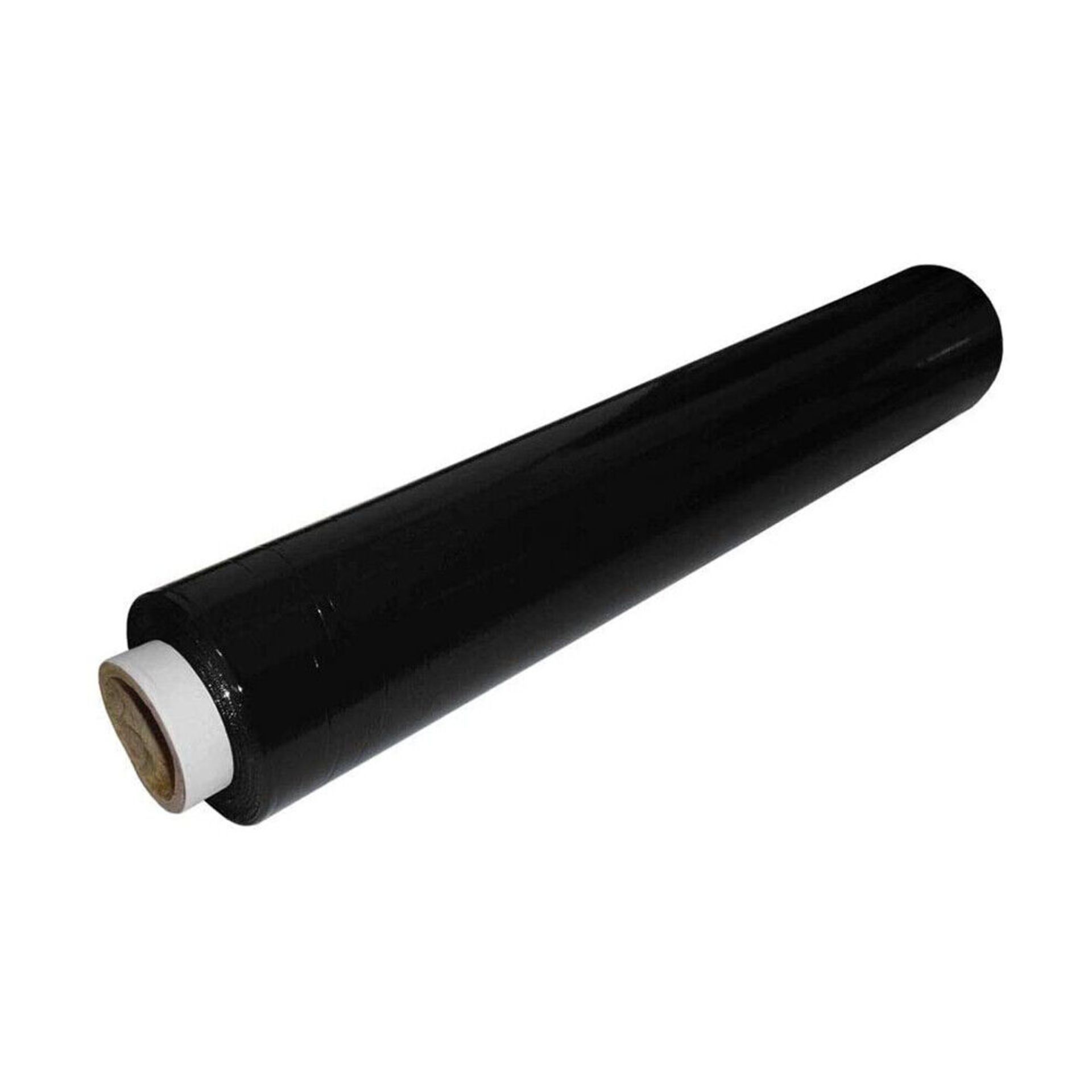 6 x NEW ROLLS OF 400MM BLACK WRAP. 20 MICRON. 120M PER ROLL. (ROW17)