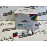 3 X BRAND NEW PACKS OF 100 CONSORTIUM ASSORTED DRY WIPE MARKERS S1/R16