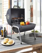 2x BRAND NEW Tabletop Oil Drum Barbeque Grill. RRP £59.99 EACH. Black steel firebowl with enamel