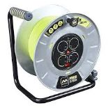 Masterplug 4 socket Grey & green Indoor & outdoor Cable reel, 40m. - P4.