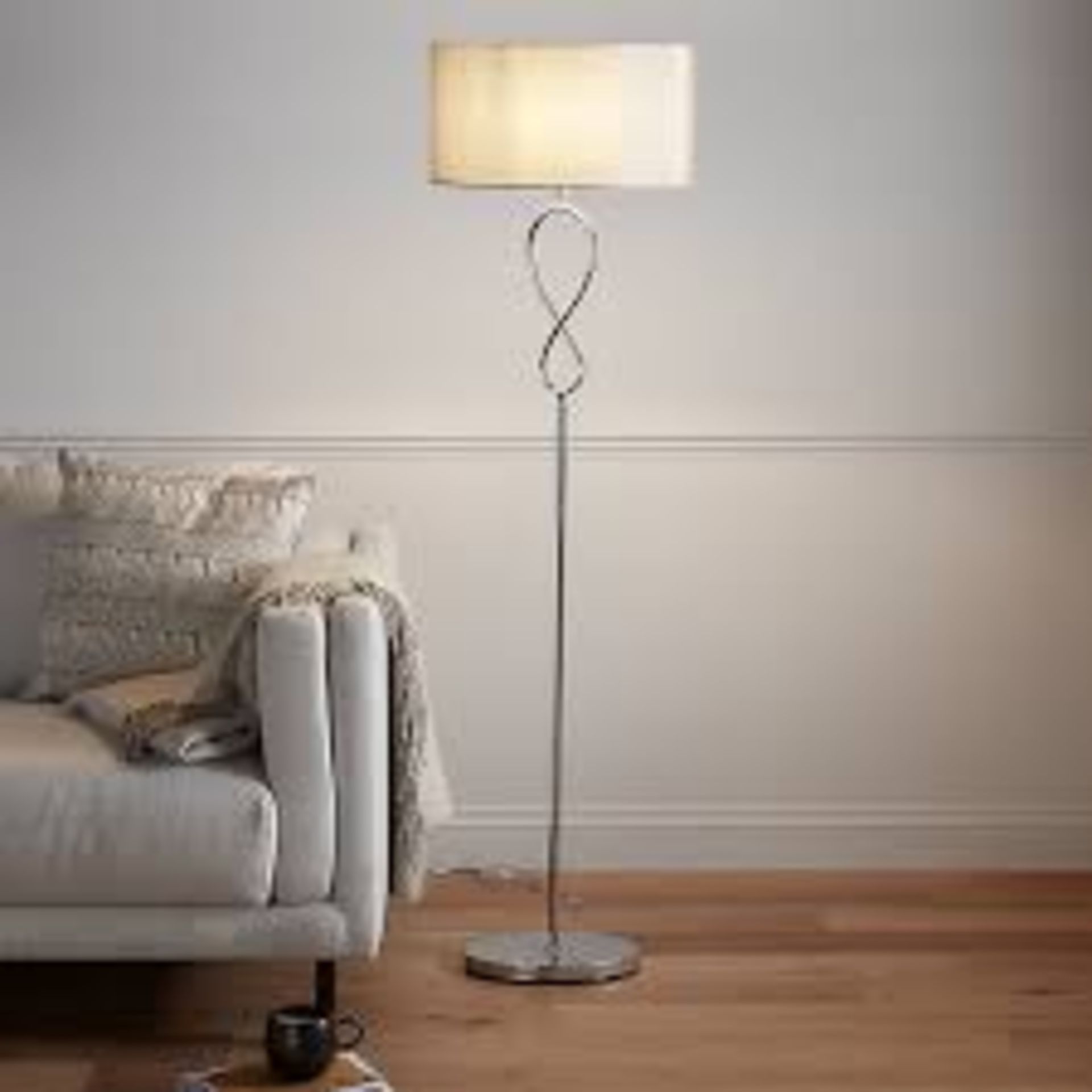 GoodHome Carnavon Light grey Chrome effect Floor light - P1.