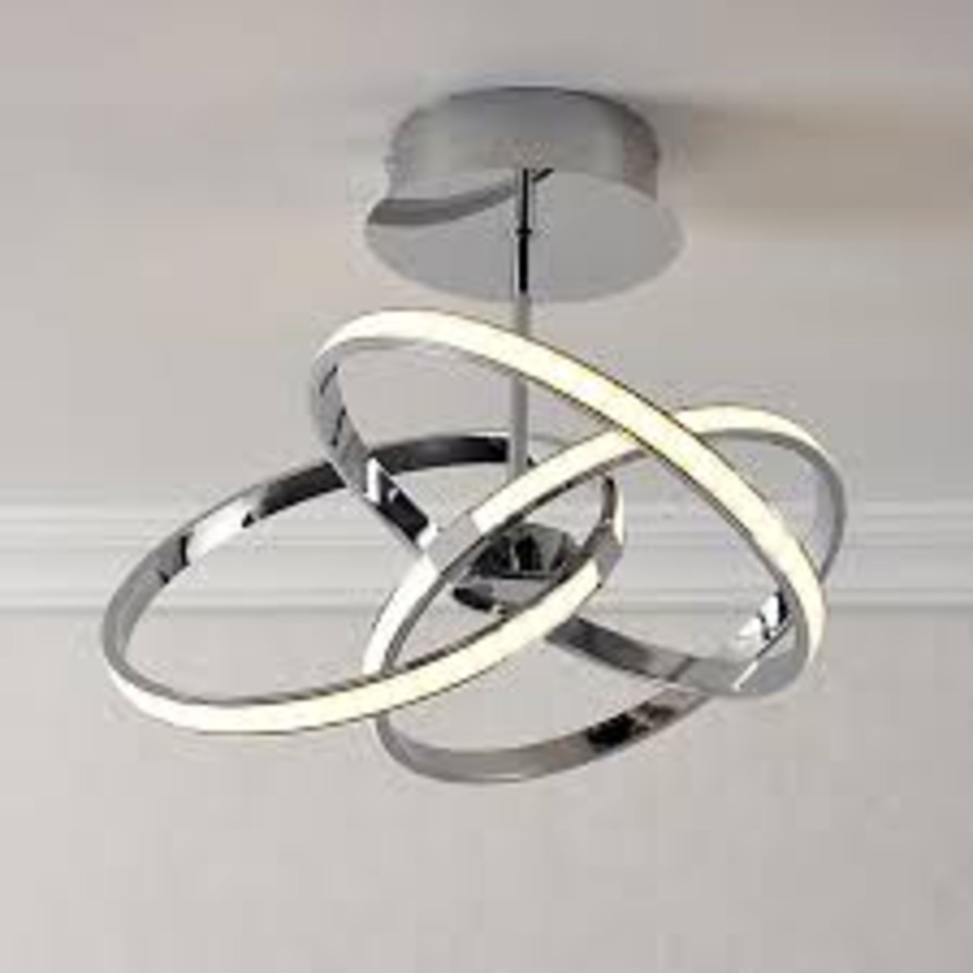 Endor Acrylic, aluminium & metal Chrome effect 3 Lamp LED Ceiling. - P4.