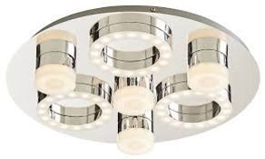 Circus Round Brushed Metal & plastic Chrome effect LED Ceiling. - P3.