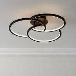 Lanson Matt Steel Black LED Ceiling light . - P3.