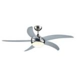 Colours Hanki Modern Chrome effect Ceiling fan light. - PCKBW