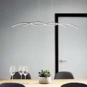 GoodHome Alani Chrome effect 2 Lamp LED Pendant ceiling light. - P1.