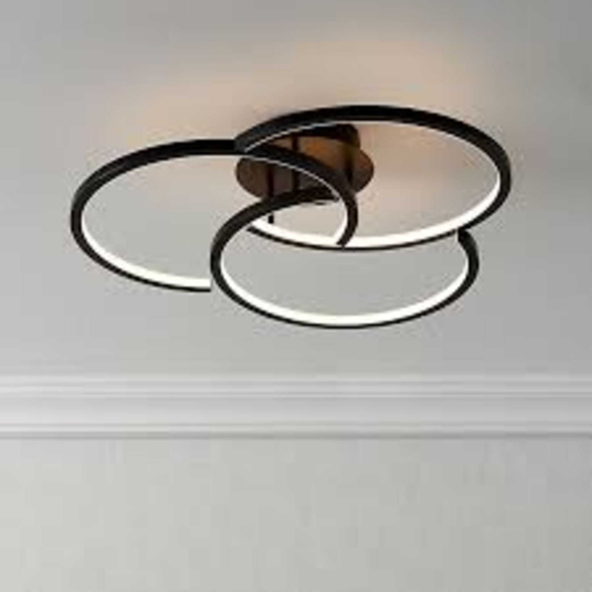 Lanson Matt Steel Black LED Ceiling light. - P4.