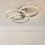 Aura Glass & steel Chrome effect 3 Lamp LED Ceiling light. - P4. This glamorous Aura 3 lamp