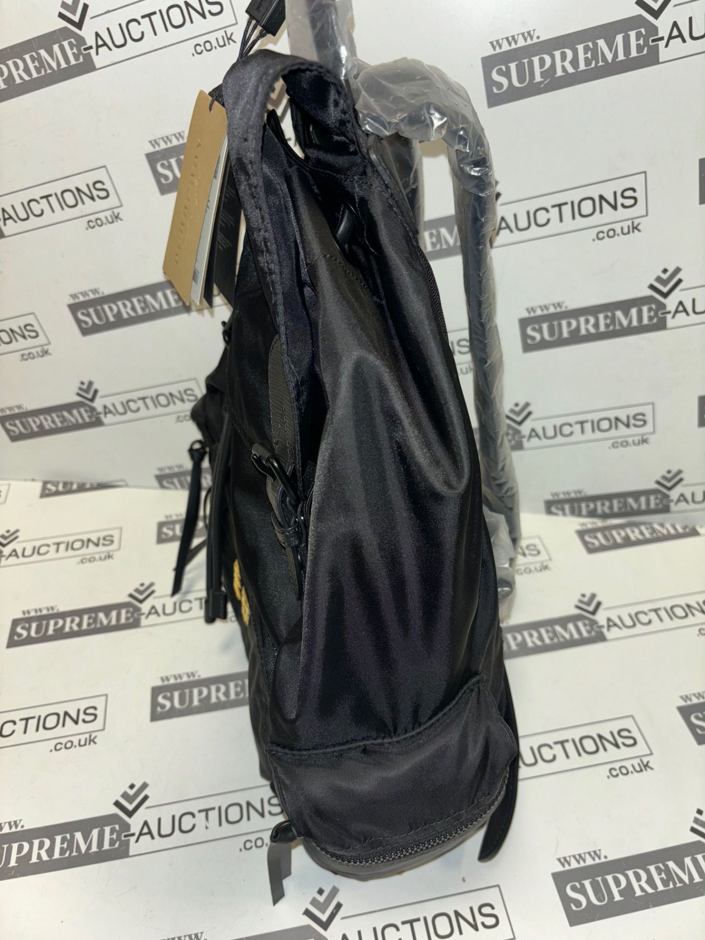 BURBERRY black nylon backpack. Personalised EB. 35x35cm - Image 9 of 12