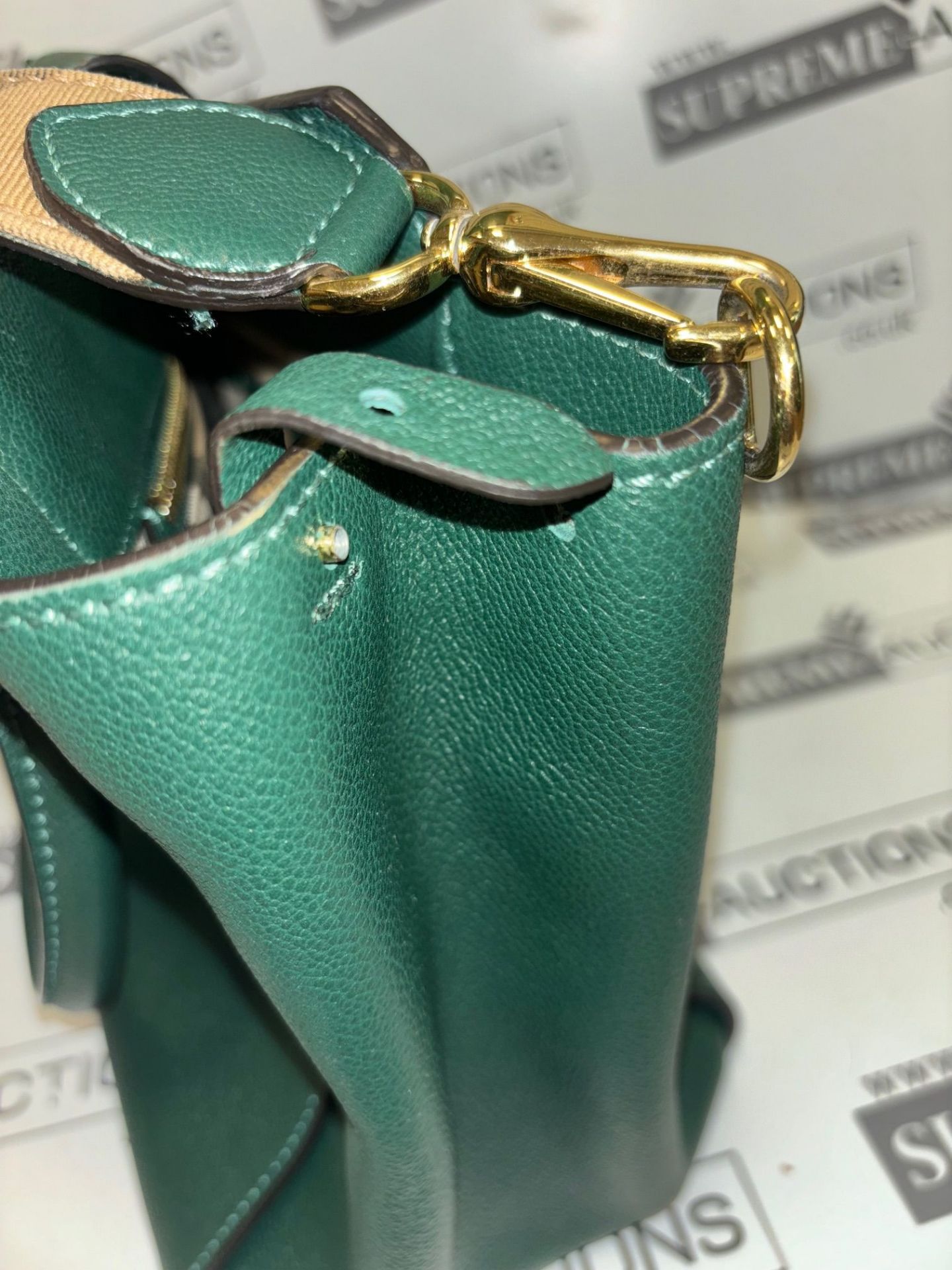 Burberry Green Buckle Tote Leather. 40x25cm. - Image 11 of 11
