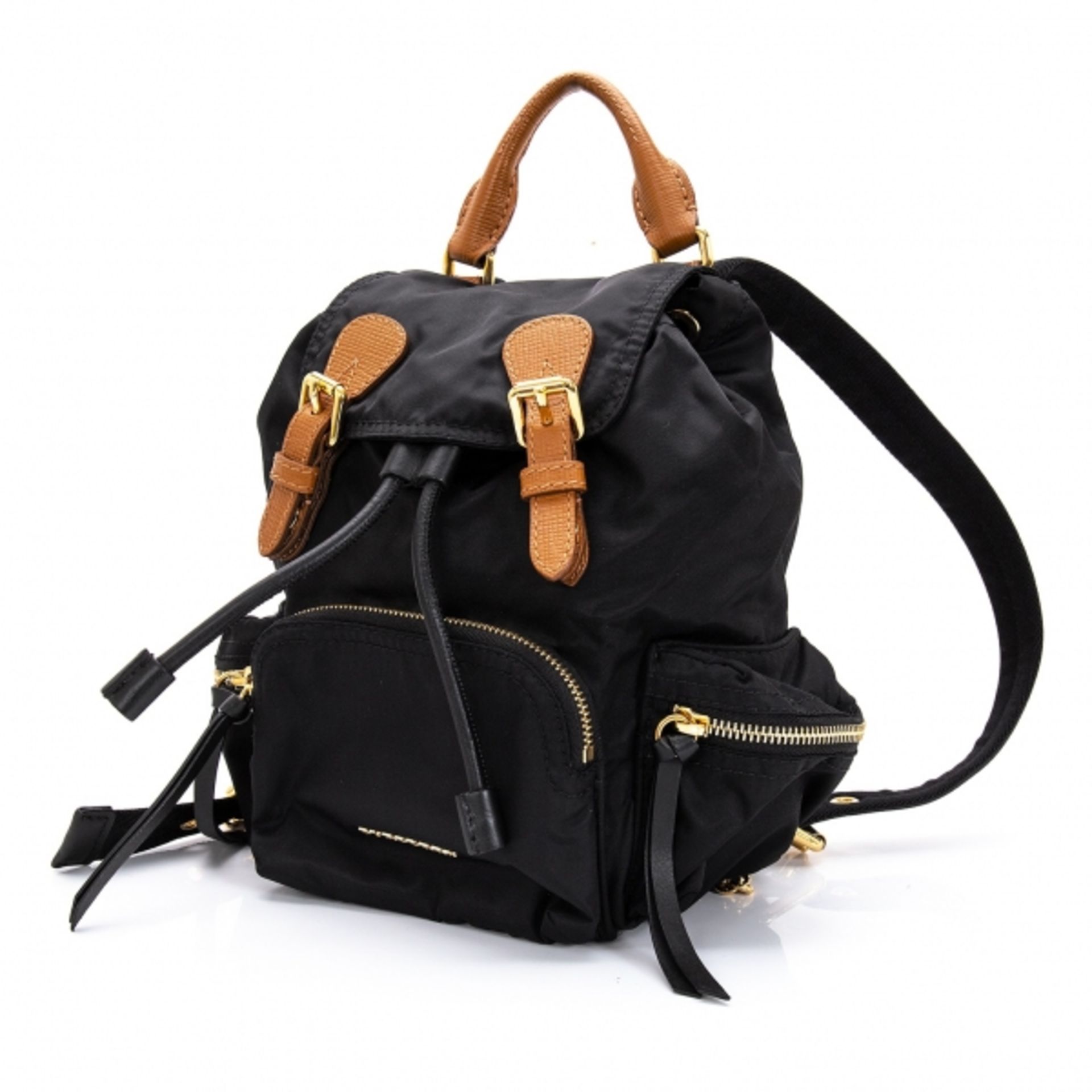 BURBERRY black nylon backpack. Personalised ZYL. 35x35cm - Image 3 of 11