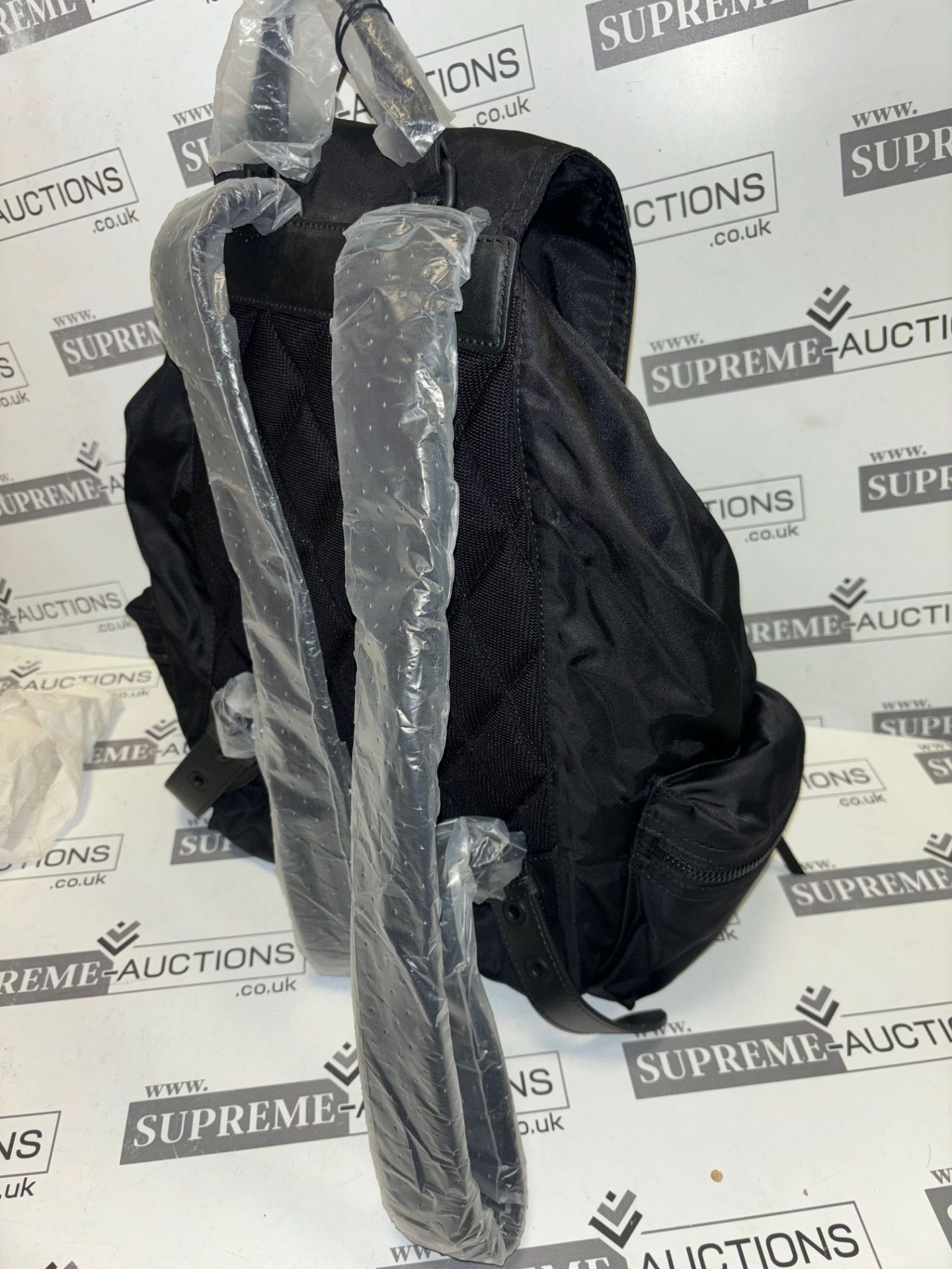 BURBERRY black nylon backpack. Personalised EB. 35x35cm - Image 11 of 12