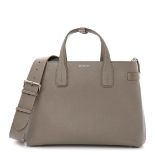 Burberry Derby Calfskin House Check Banner Tote Grey. 37x25cm.