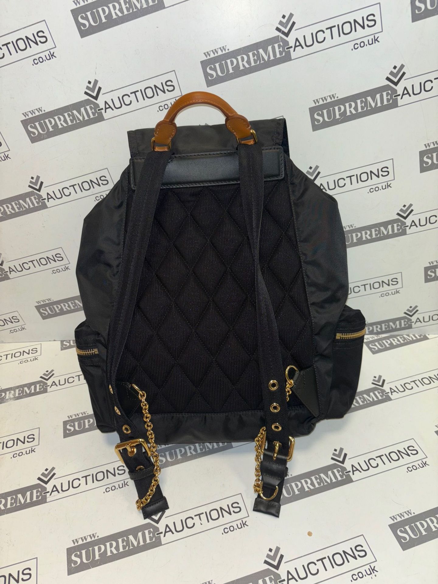 BURBERRY black nylon backpack. Personalised ZYL. 35x35cm - Image 7 of 11