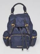 Burberry Navy nylon backpack. 35x35cm