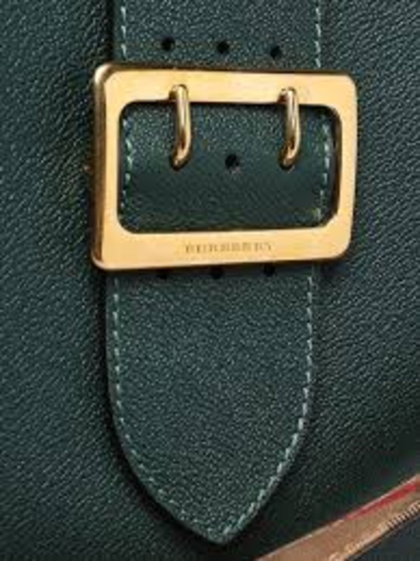 Burberry Green Buckle Tote Leather. 40x25cm. - Image 2 of 11