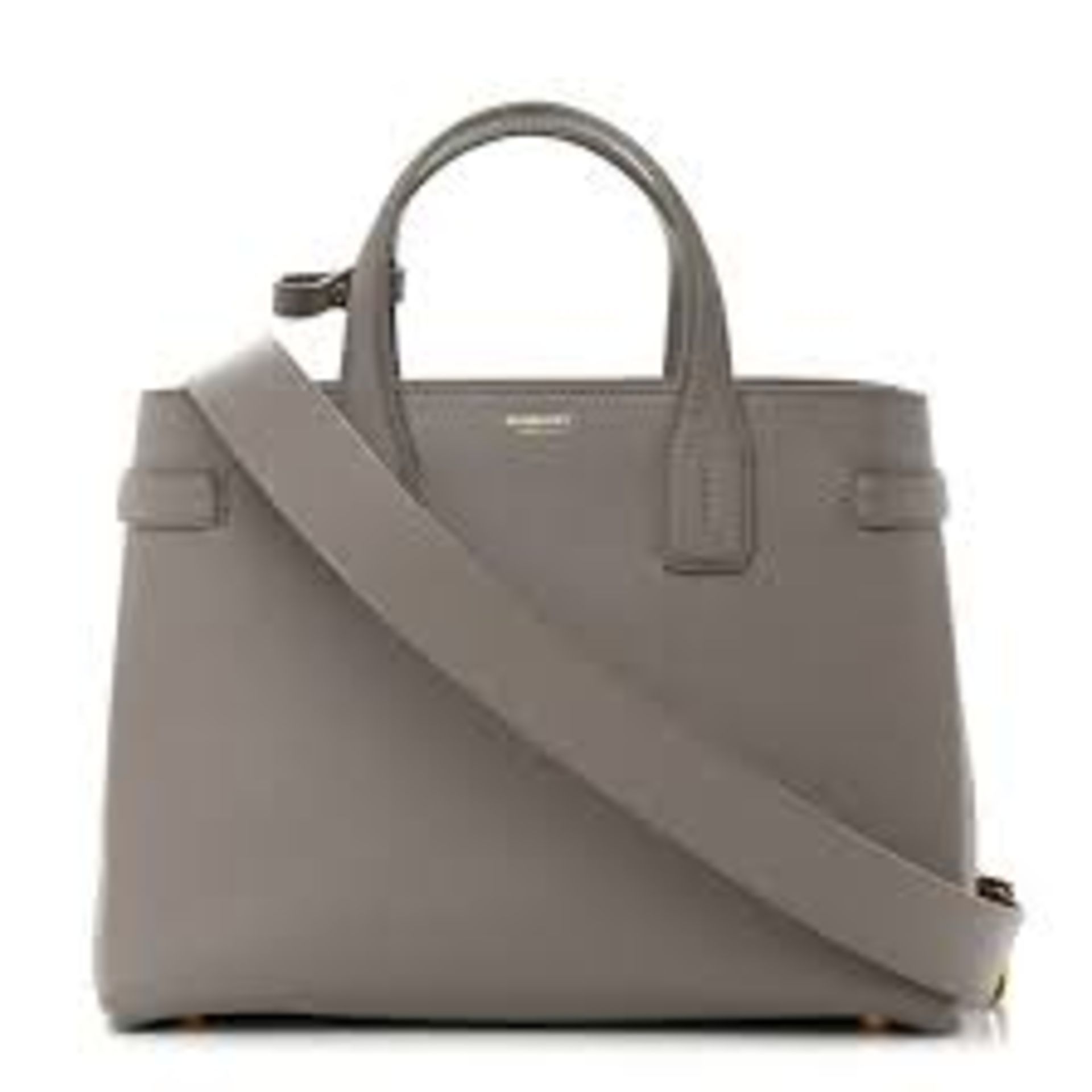Burberry Derby Calfskin House Check Banner Tote Grey. 37x25cm. - Image 2 of 15