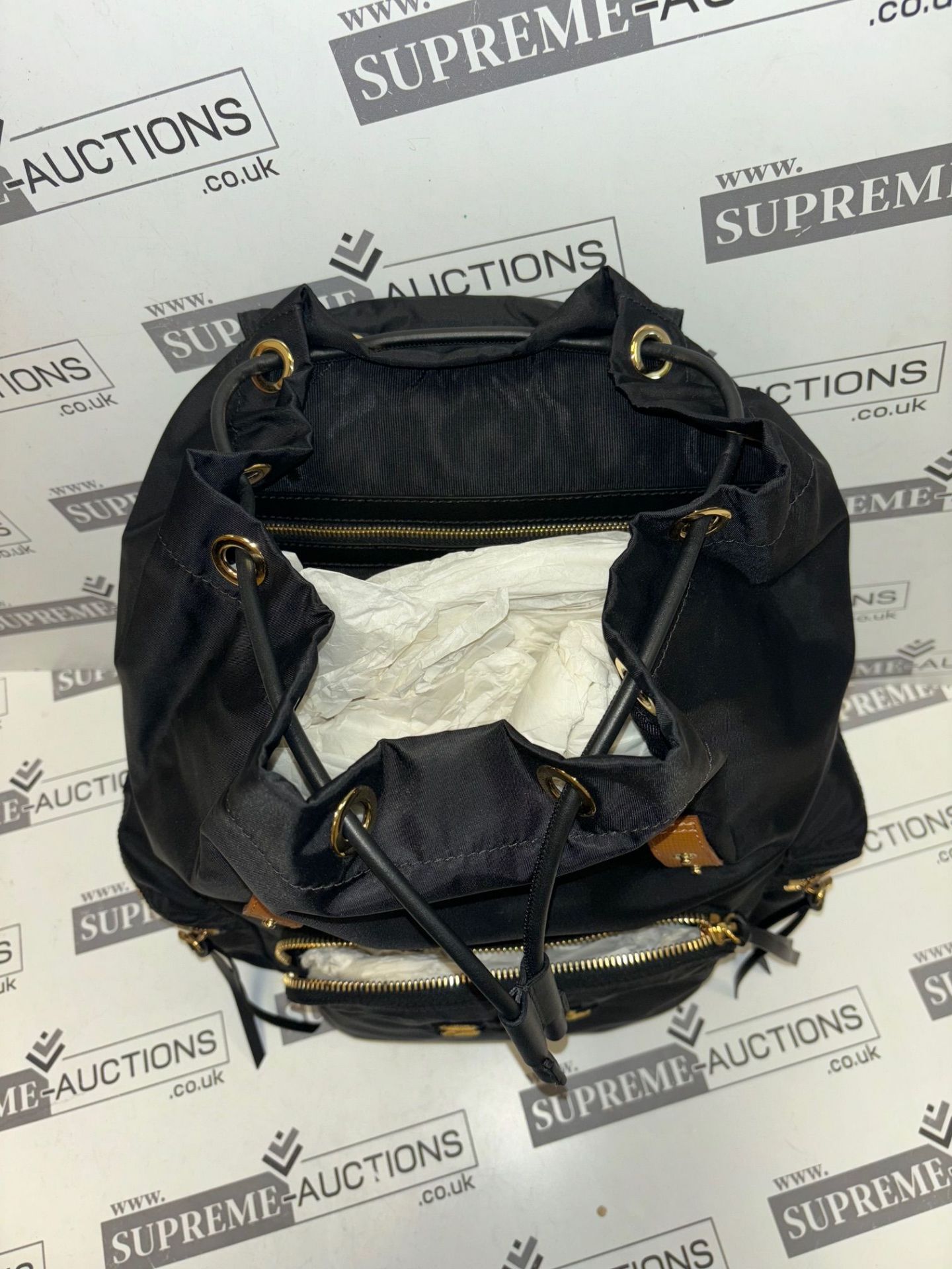 BURBERRY black nylon backpack. Personalised ZYL. 35x35cm - Bild 10 aus 11