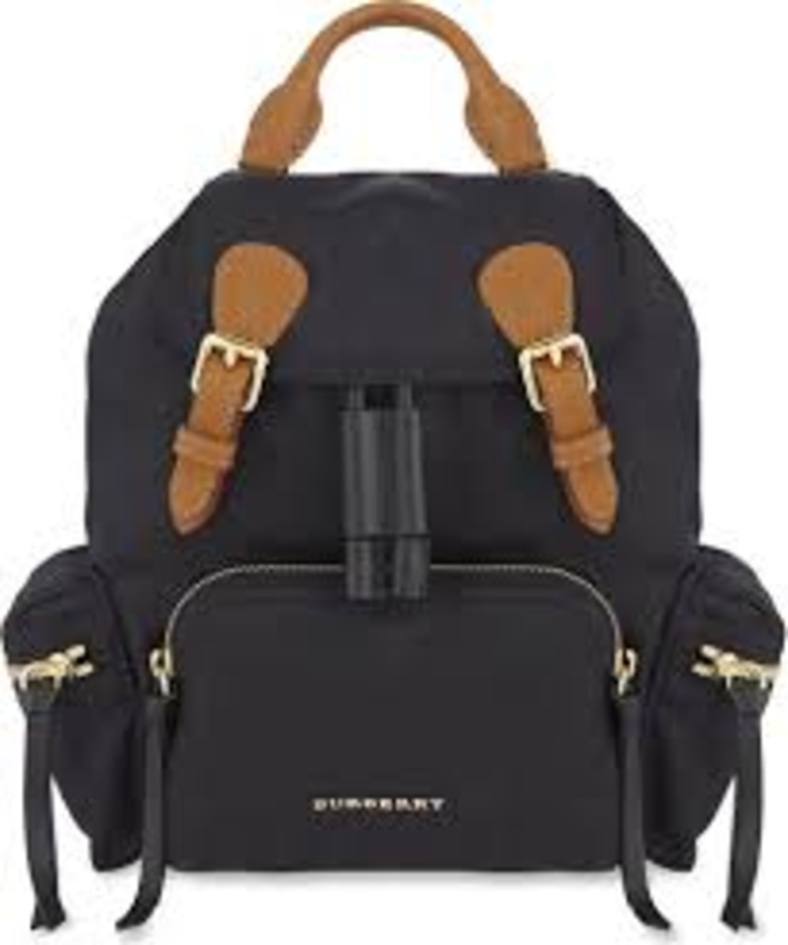 BURBERRY black nylon backpack. Personalised ZYL. 35x35cm - Image 2 of 11