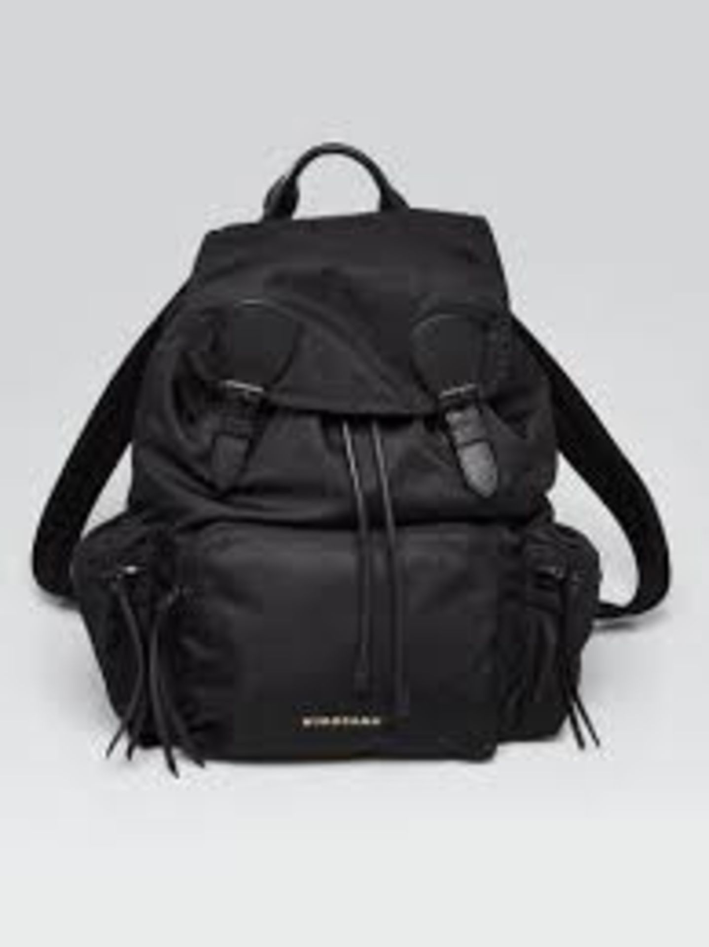 BURBERRY black nylon backpack. Personalised EB. 35x35cm - Image 2 of 12