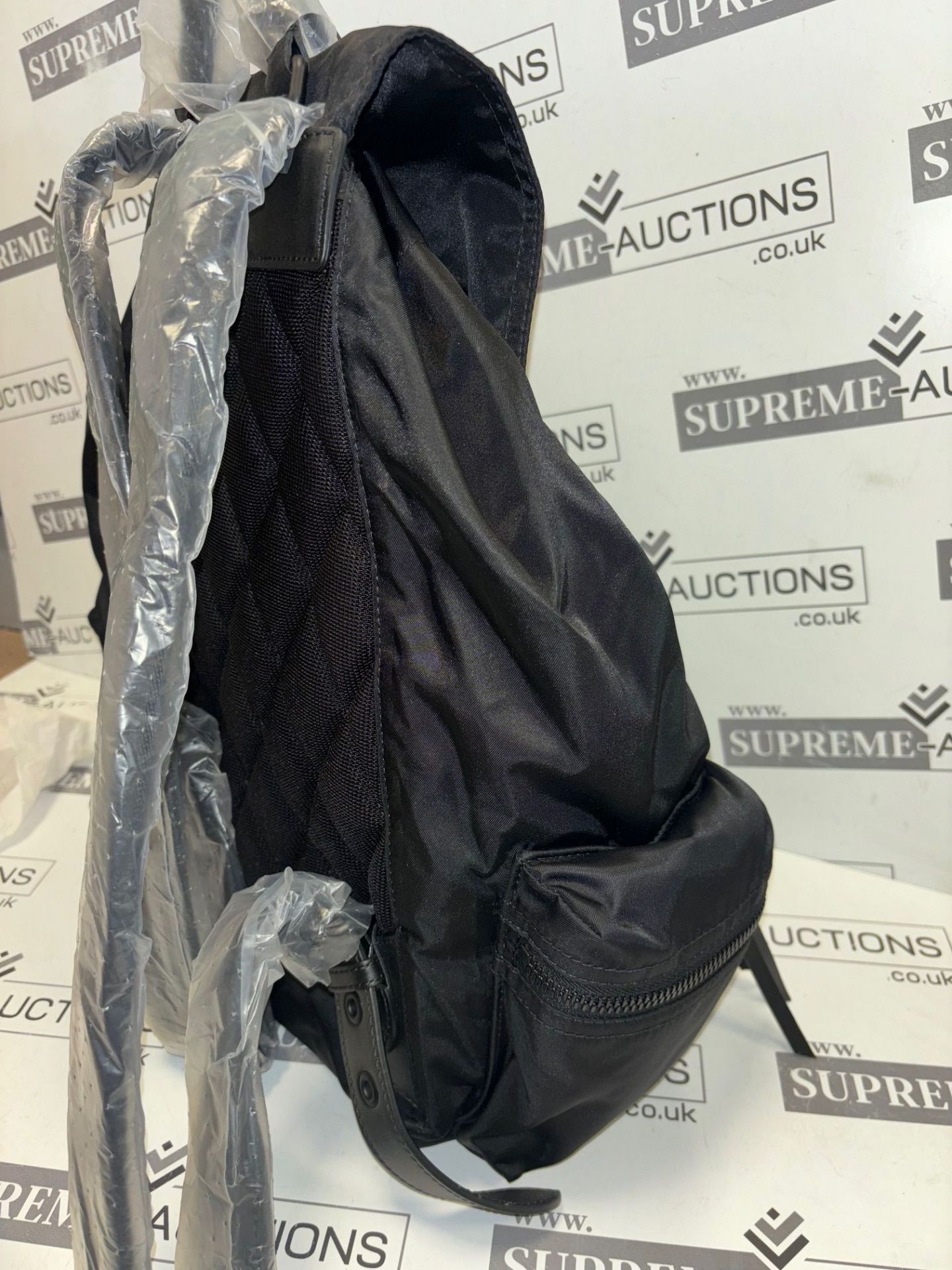 BURBERRY black nylon backpack. Personalised EB. 35x35cm - Image 12 of 12